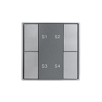 Кнопочная панель 4-х кл. (4 сцены/1 группа), металлический корпус, серый DA-SW-S4-PG (ASTZ)